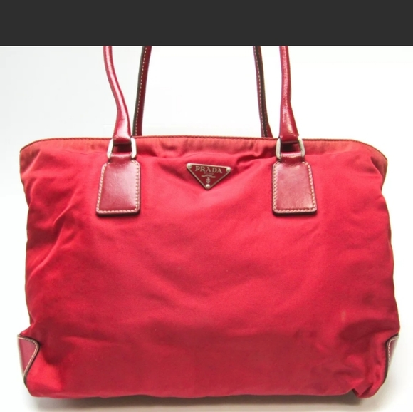 Prada Authentic Red Nylon Tote RARE - Picture 3 of 9
